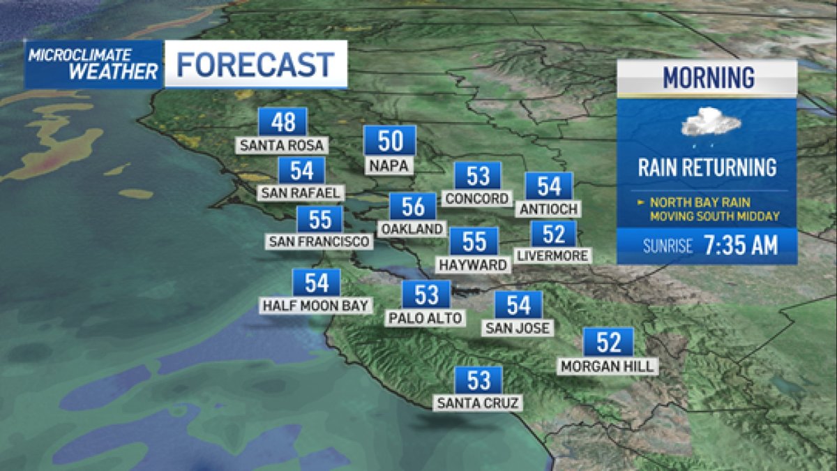 Forecast: Rain Returning Monday – NBC Bay Area