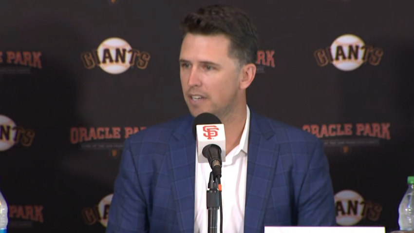 Buster Posey speaks at press conference to announce his retirement.