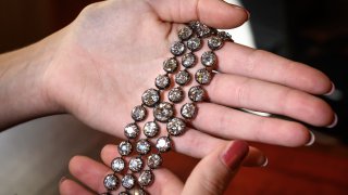 A bracelet belonged to French Queen Marie-Antoinette adorned with three rows of 112 old cut diamonds