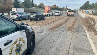 A manure spill on Highway 50 in Sacramento.