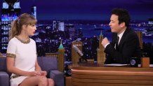 Taylor Swift during an interview with host Jimmy Fallon