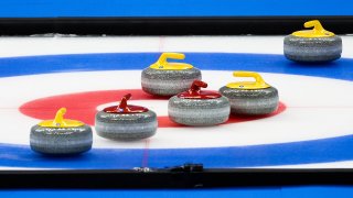 General view of curling equipment.