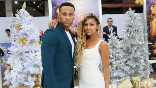 DeVon Franklin (L) and Meagan Good