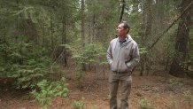 Researcher Rob York guides a tour of Blodgett Forest Research Station