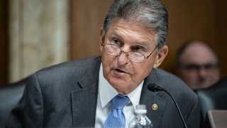 Senator Joe Manchin, a Democrat from West Virginia and chairman of the Senate Energy and Natural Resources Committee, speaks during a hearing on Capitol Hill in Washington, D.C.