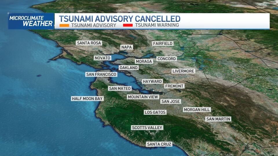 Tsunami Advisory Canceled for Coastal Bay Area Santa Cruz