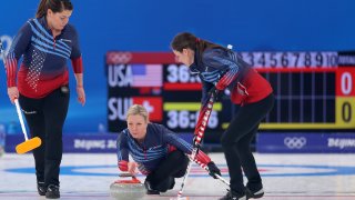 Team USA plays Switzerland in curling.
