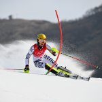 Lena Duerr of Team Germany competes during the 2022 Winter Olympics Women's Slalom on Feb. 9, 2022, in Yanqing, China. Germany’s Lena Duerr put together the top run of the day with a time of 52.17, .03 seconds faster than Switzerland’s Michelle Gisin in second place.