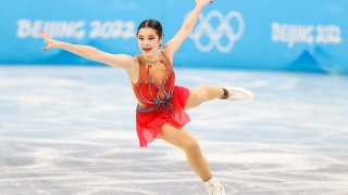 Alysa Liu of Team United States skates during the Women Single Skating Short Program on day 11 of the 2022 Winter Olympics at Capital Indoor Stadium on Feb. 15, 2022, in Beijing, China.