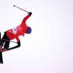 Eileen Gu competes in the freestyle skiing