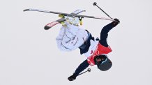 USA's Birk Irving competes in the freestyle skiing men's freeski halfpipe