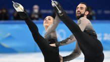 Ashley Cain-Gribble and Timothy Leduc of Team United States skate during the Pair Skating Free Skating at the 2022 Winter Olympic Games, Feb. 19, 2022, in Beijing, China.