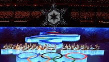 Children perform during the Closing Ceremony at the 2022 Winter Olympic Games, Feb. 20, 2022, in Beijing.