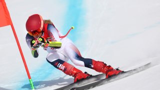 Mikaela Shiffrin of Team United States skis during the Women's Super-G