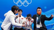 Wenjing Sui and Cong Han of Team China wins gold during the Pair Skating Free Skating at the Winter Olympic Games, Feb. 19, 2022, in Beijing, China. The pair had missed out on gold in Pyeongchang by only half a point.