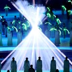 Performers dance farewell with the "Moment of Rememberance, The Message of a Willow Twig" during the closing ceremony of the 2022 Winter Olympic Games, Feb. 20, 2022, in Beijing.