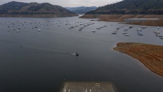 Low water levels at Lake Oroville.
