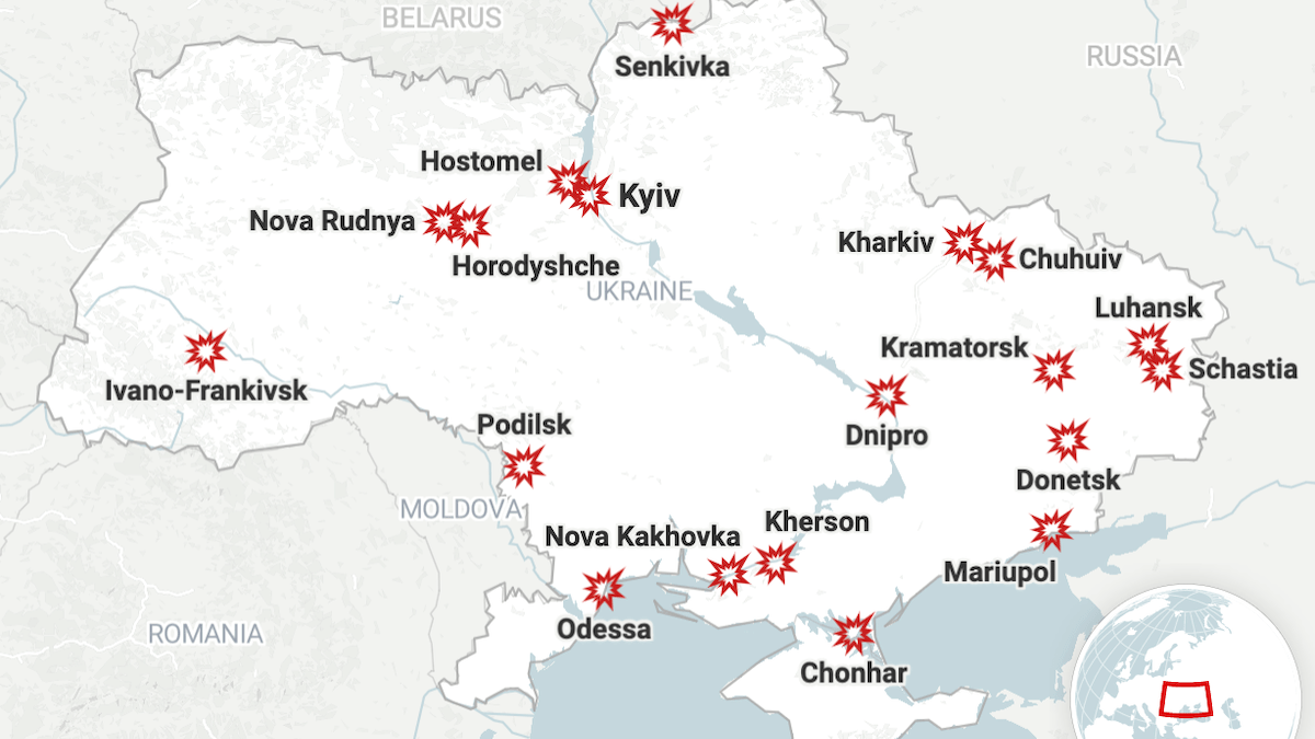 MAP: Tracking Reports of Attacks in Ukraine After Russia Invasion – NBC Bay Area - Vimarsana News