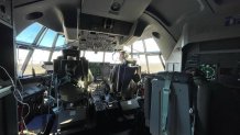 Inside the cockpit of the Hurricane Hunters WC-130J.