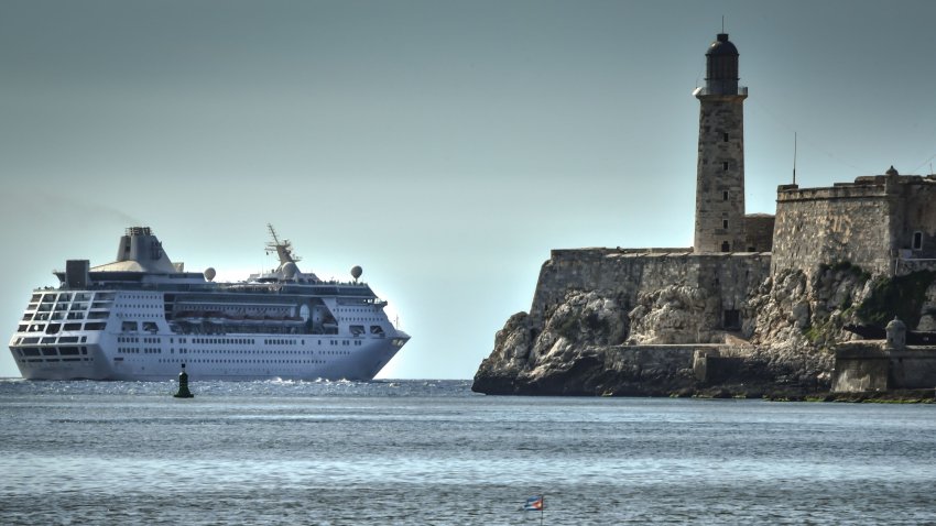 File Image. The “Empress of the Seas”, a Bahamas-flagged vessel owned by the US Royal Caribbean which became the last cruise of a US company to touch the Cuban port following the new US sanctions against the island, leaves from Havana, on June 5, 2019.