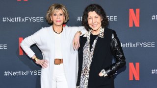 Jane Fonda and Lily Tomlin at FYC Event For Netflix’s “Grace And Frankie” at Raleigh Studios on May 18, 2019 in Los Angeles, California.