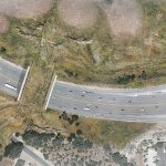 This rendering depicts a wildlife crossing over the 101 Freeway near Los Angeles.