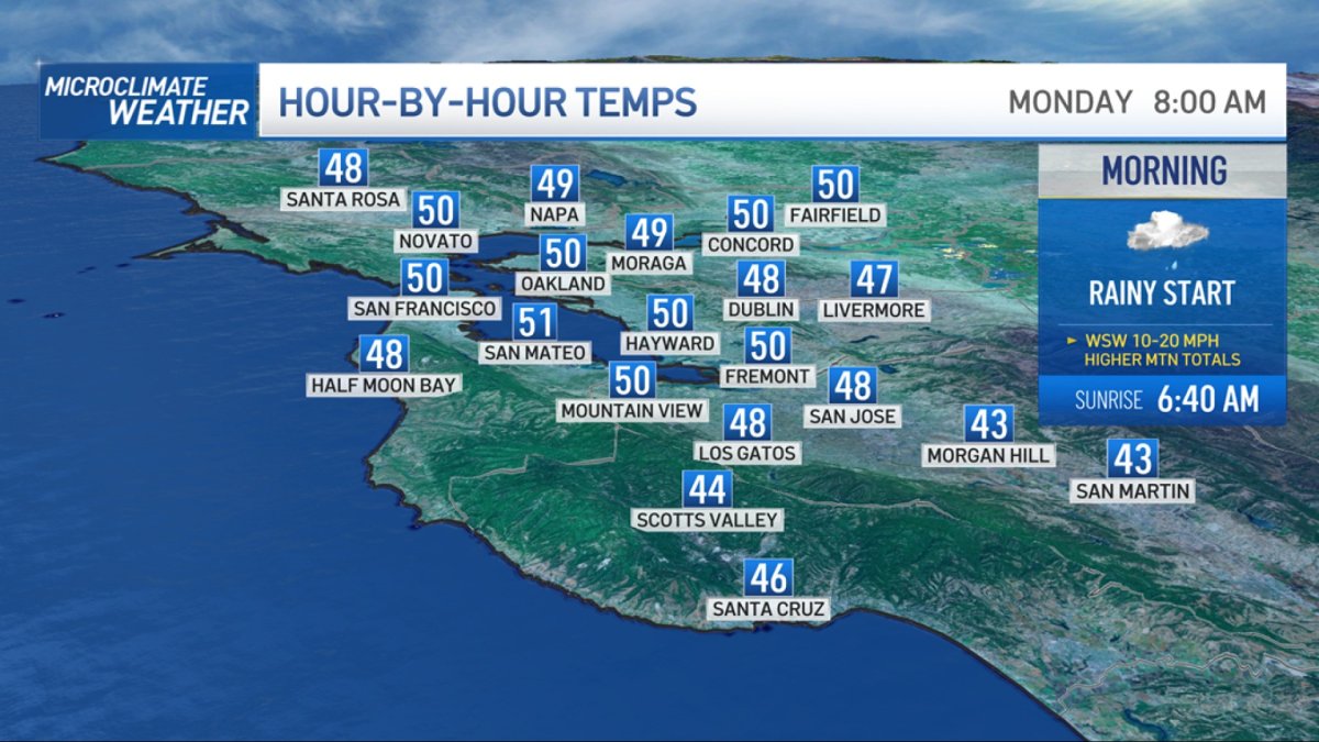 Forecast: Rain Returning Later Monday – NBC Bay Area