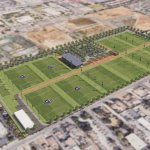 Rendering of proposed soccer complex at the Santa Clara County Fairgrounds.