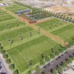 Rendering of proposed soccer complex at the Santa Clara County Fairgrounds.