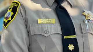 A special nameplate for a bilingual San Francisco sheriff's deputy.