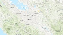 Map provided USGS shows where a preliminary 2.5 magnitude earthquake struck near San Jose. (May 2, 2022)