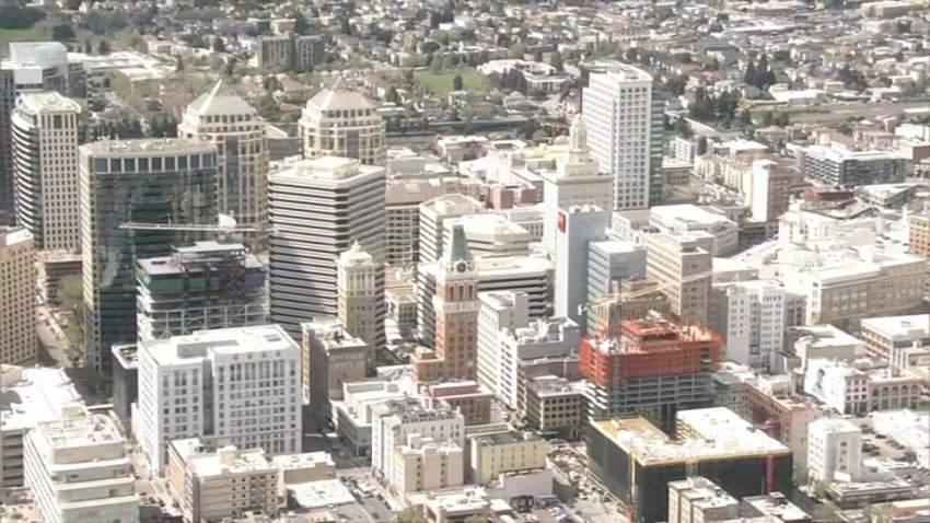 Aerial view of downtown Oakland.