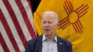 President Joe Biden speaks during a briefing on the New Mexico wildfires at the New Mexico State Emergency Operations Center, Saturday, June 11, 2022, in Santa Fe, N.M. (AP Photo/Evan Vucci)