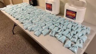 Fentanyl recovered during a traffic stop in Tulare, California.