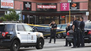 A view of Nipsey Hussle's Marathon clothing store March 31, 2019.