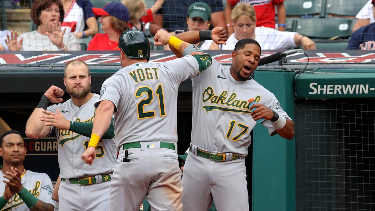 Tony Kemp of the Oakland Athletics celebrates on second after hitting  News Photo - Getty Images