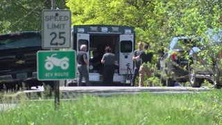 Image from video taken at the scene of the shooting death of Wisconsin Judge John Roemer.