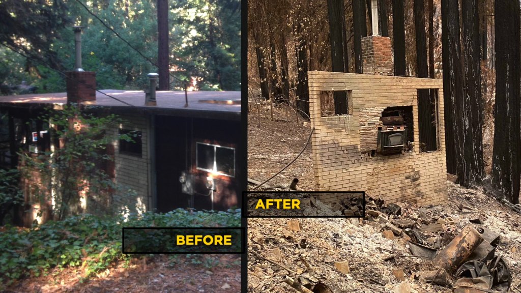 Before and After images of Catherine Wilson's residence