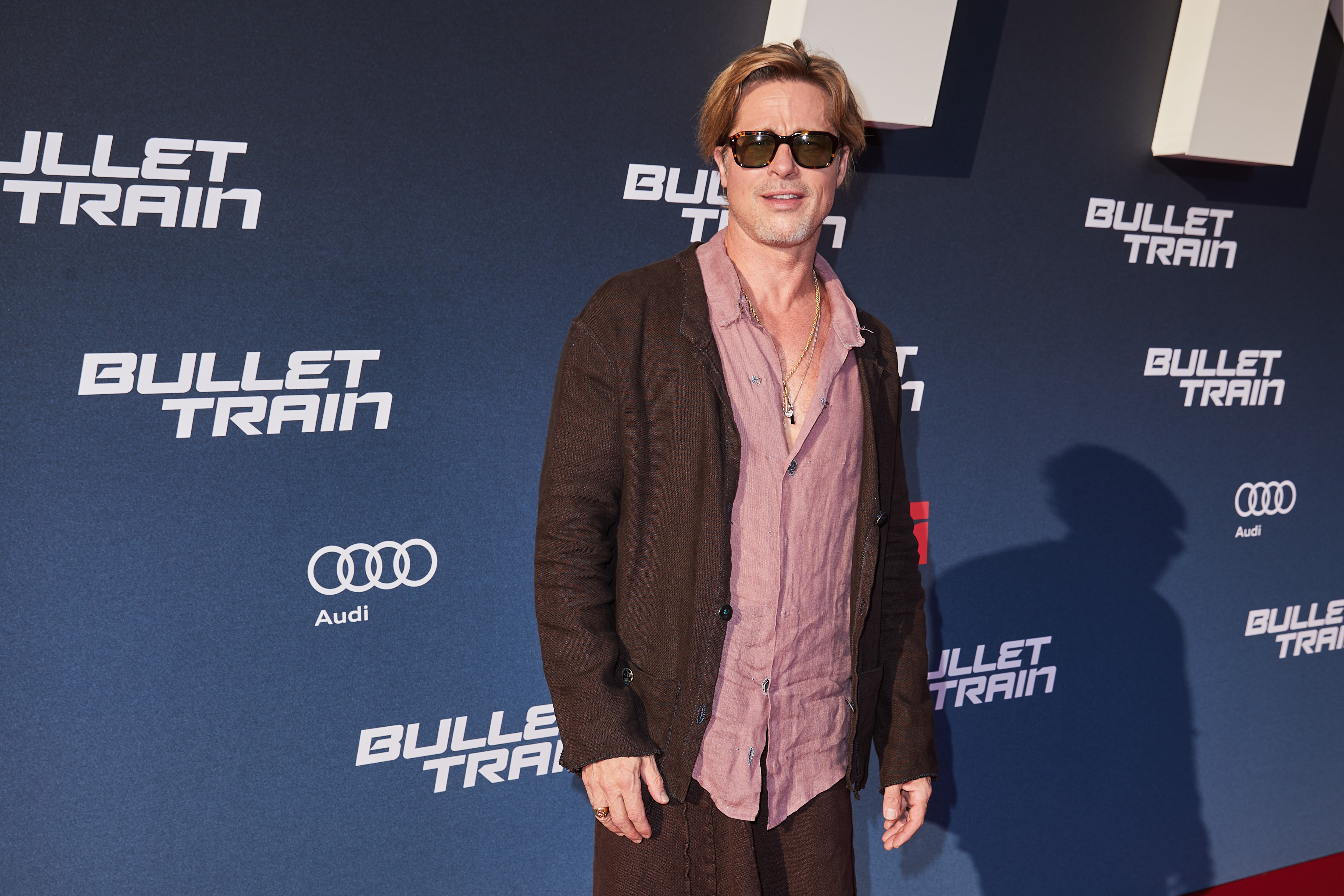 Brad Pitt Wore a Kilt and Combat Boots to His ‘Bullet Train' Premiere in Germany