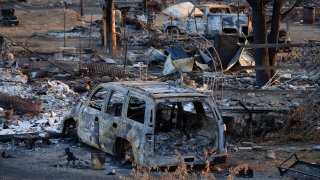 Vehicles destroyed during the McKinney Fire.