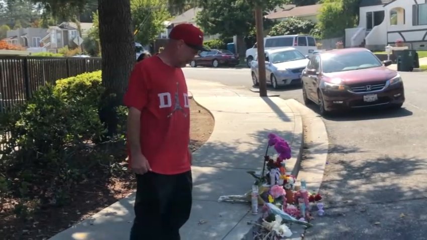 Martin Castro Jr. visits the scene where his daughter was killed in San Carlos.