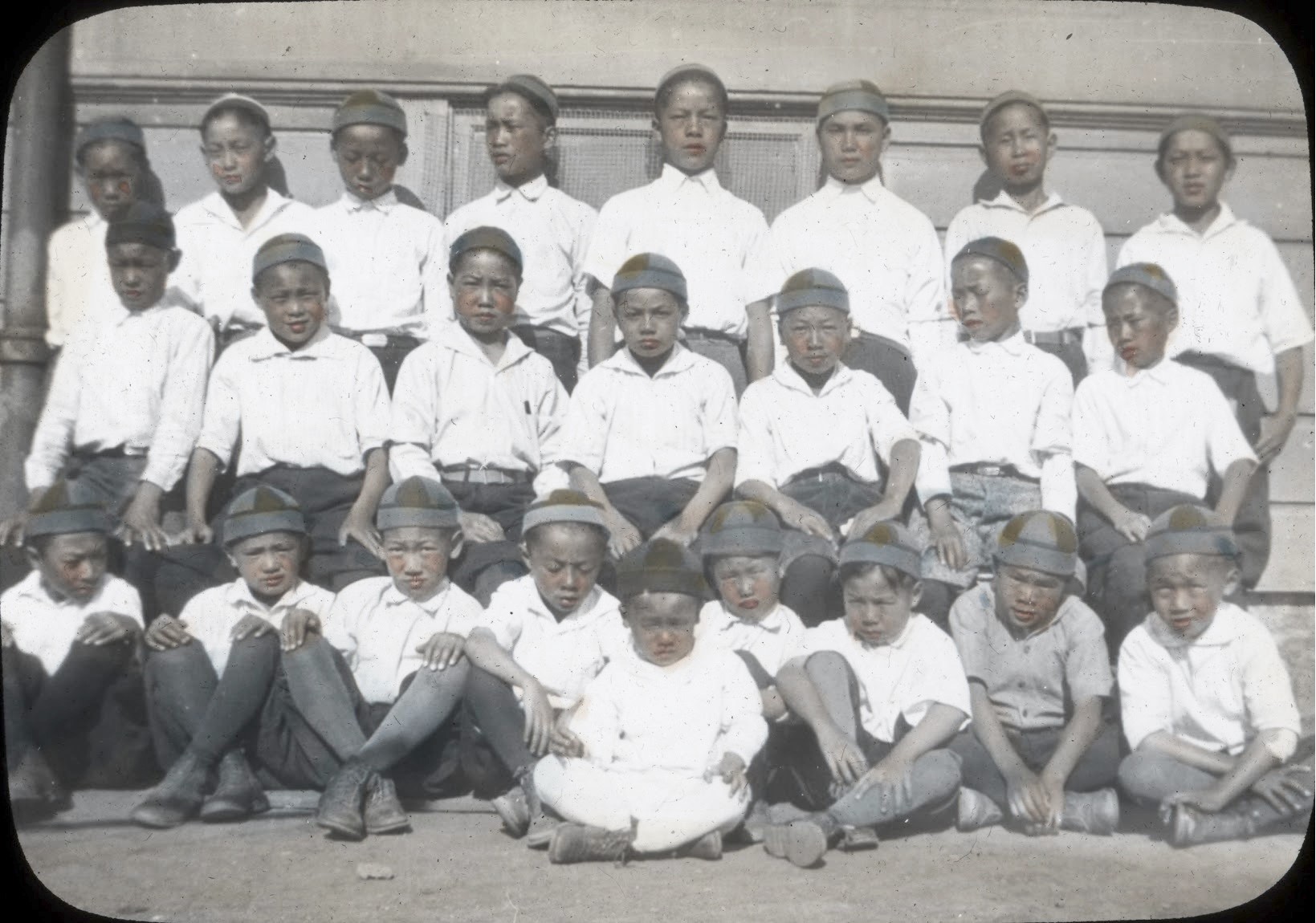 A group photo shows some of the boys who lived in the Chung Mei Boys Home.