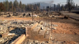 Image shows damage in community of Weed.