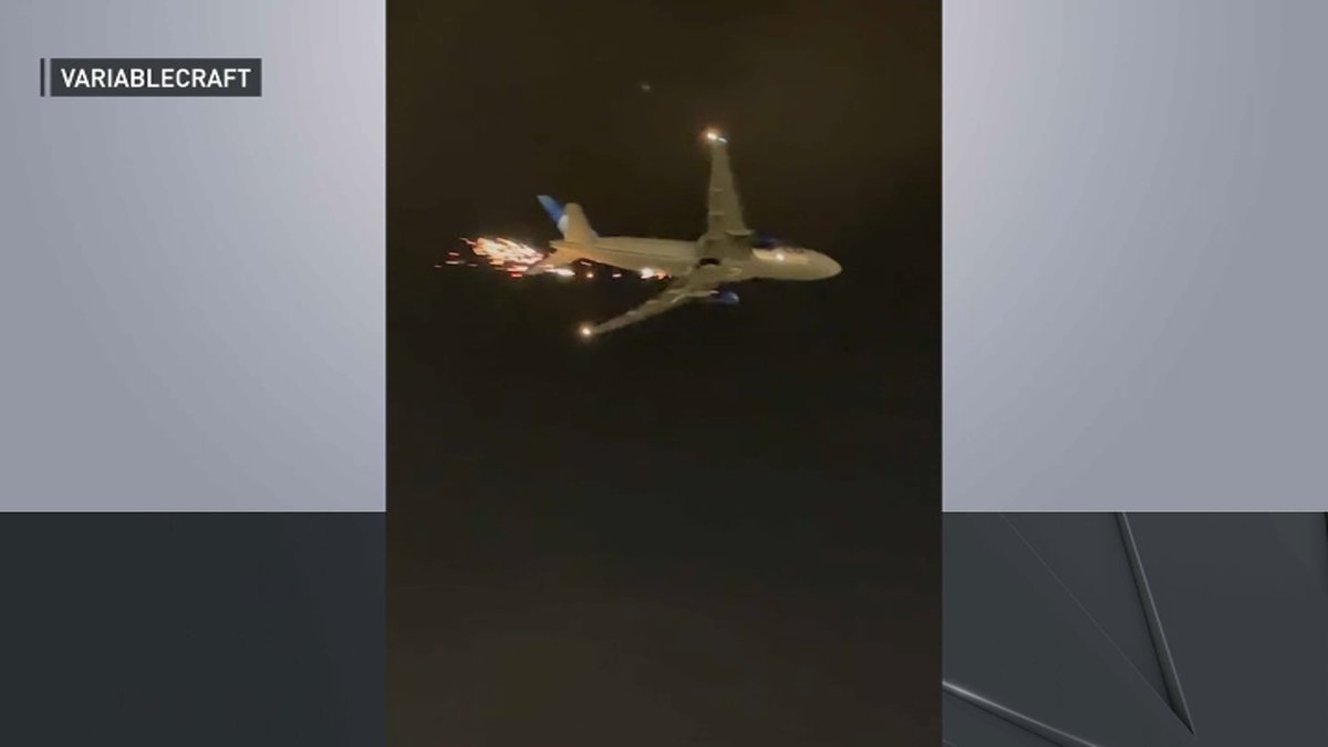 United Airlines Flight Makes Newark Emergency Landing as Sparks Fly