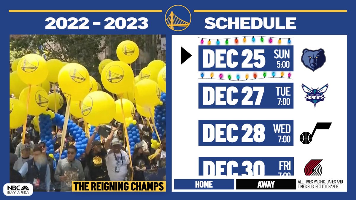 Golden State Warriors 202223 Schedule NBC Bay Area
