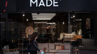 A view of a Made.com high street shop in central London on October 28, 2022 in London, England.