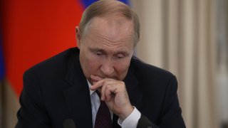 Russian President Vladimir Putin speaks during his press conference at the Rus Sanatorium, October,31,2022, in Sochi, Russia.