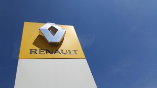 A Renault logo photographed in Bavaria, Germany. The French automotive giant says it’s targeting carbon neutrality in Europe by 2040 and globally by 2050.