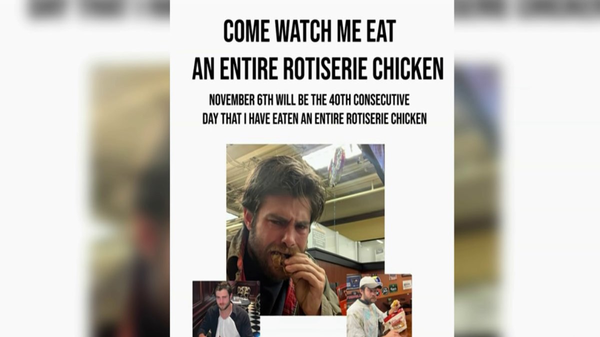 Philly ‘Chicken Man’ Eats 40th Rotisserie Chicken As City Cheers Him On