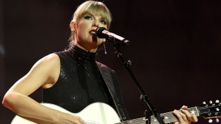 FILE - Taylor Swift performs onstage during NSAI 2022 Nashville Songwriter Awards at Ryman Auditorium on Sept. 20, 2022, in Nashville, Tennessee.